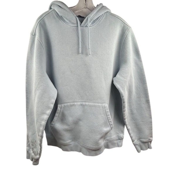 DSG Men's light blue Pullover Hoodie Size L Long Sleeve Casual Fleece- flawed - Picture 1 of 9